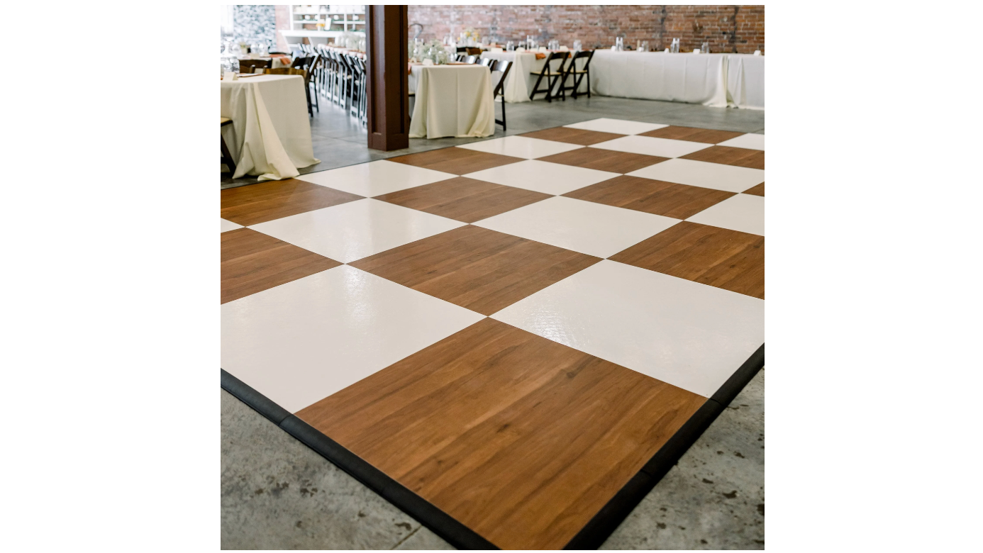 Dark Maple & Slate White Dance Floor 12' x 12'