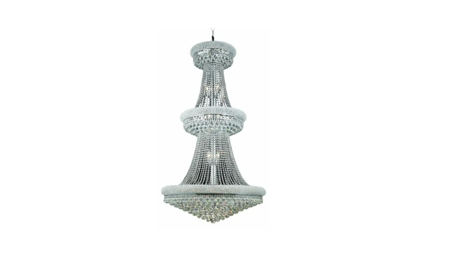 Three-Tier Crystal Chandelier, Finished in Chro...