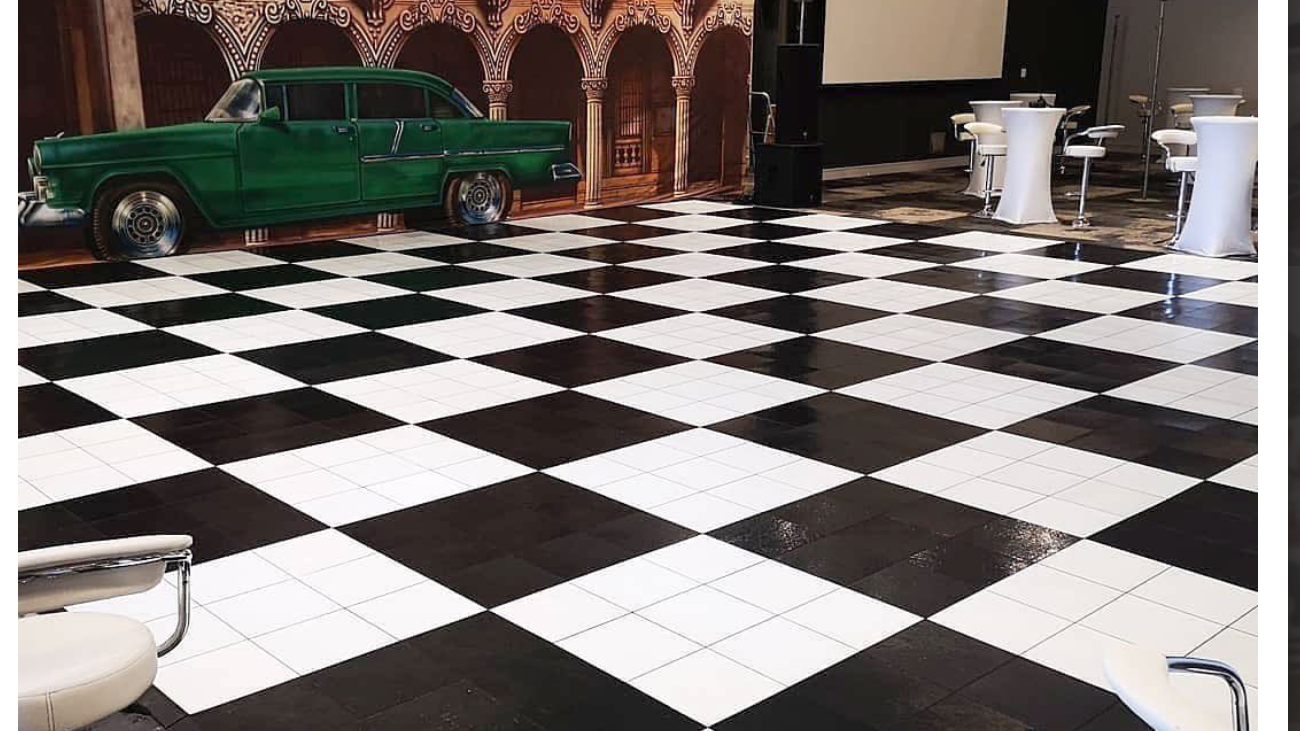 12x12 Black and White Dance Floor 