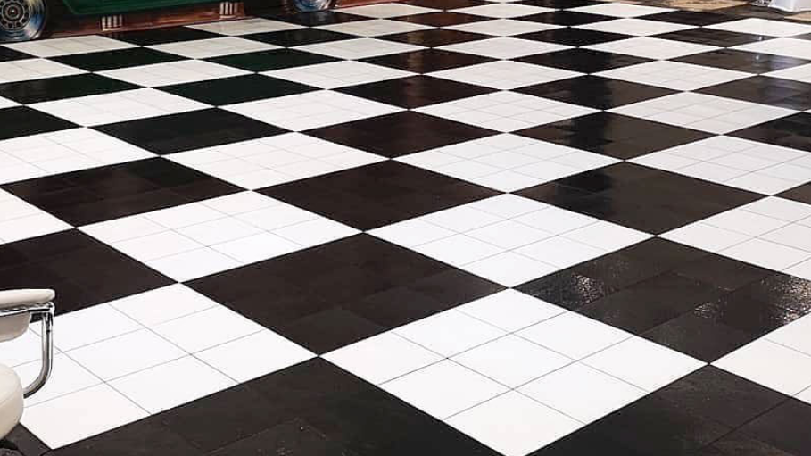 24 X 24 Black and White Dance Floor 