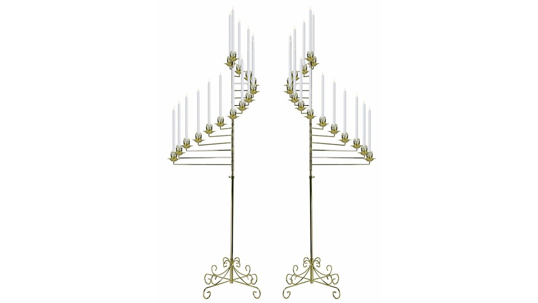 Lighting Spiral Candelabra Brass Set