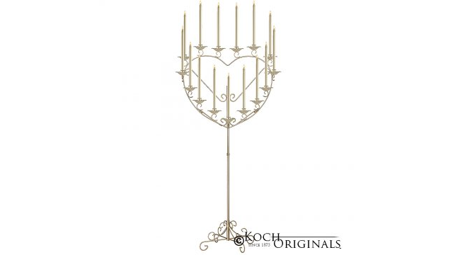 Lighting Candelabra 15 Branch Brass Heart Pair