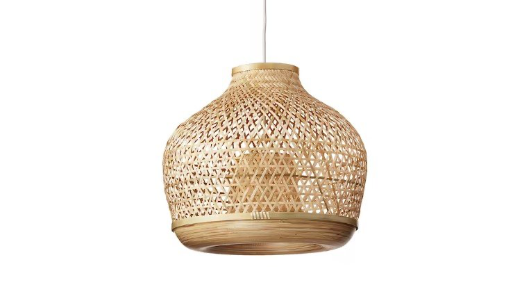 Bamboo Chandelier w/ Bulb & Wiring (Option #2) 