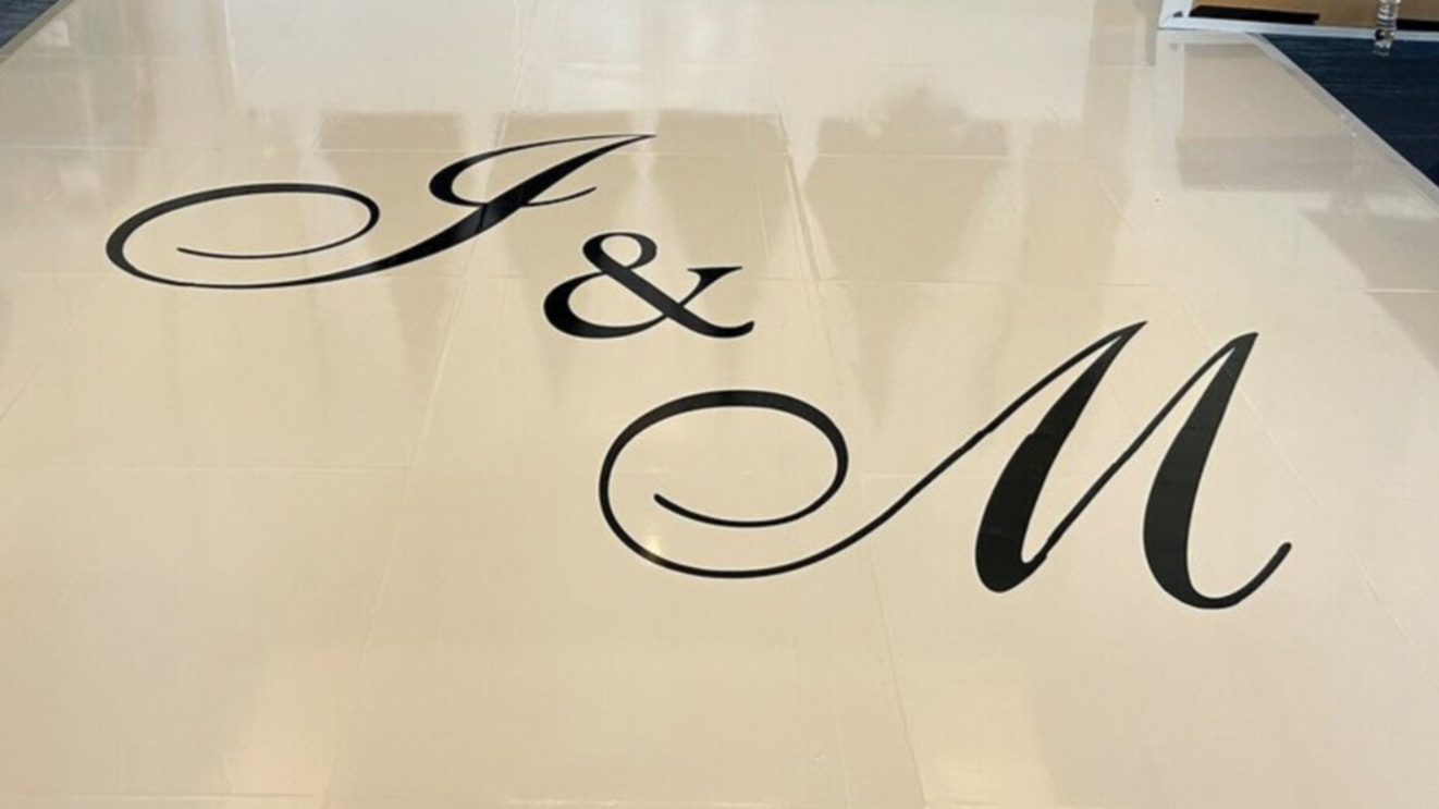 Custom Dancefloor Monogram - Size: 6' x 6' - Bl...