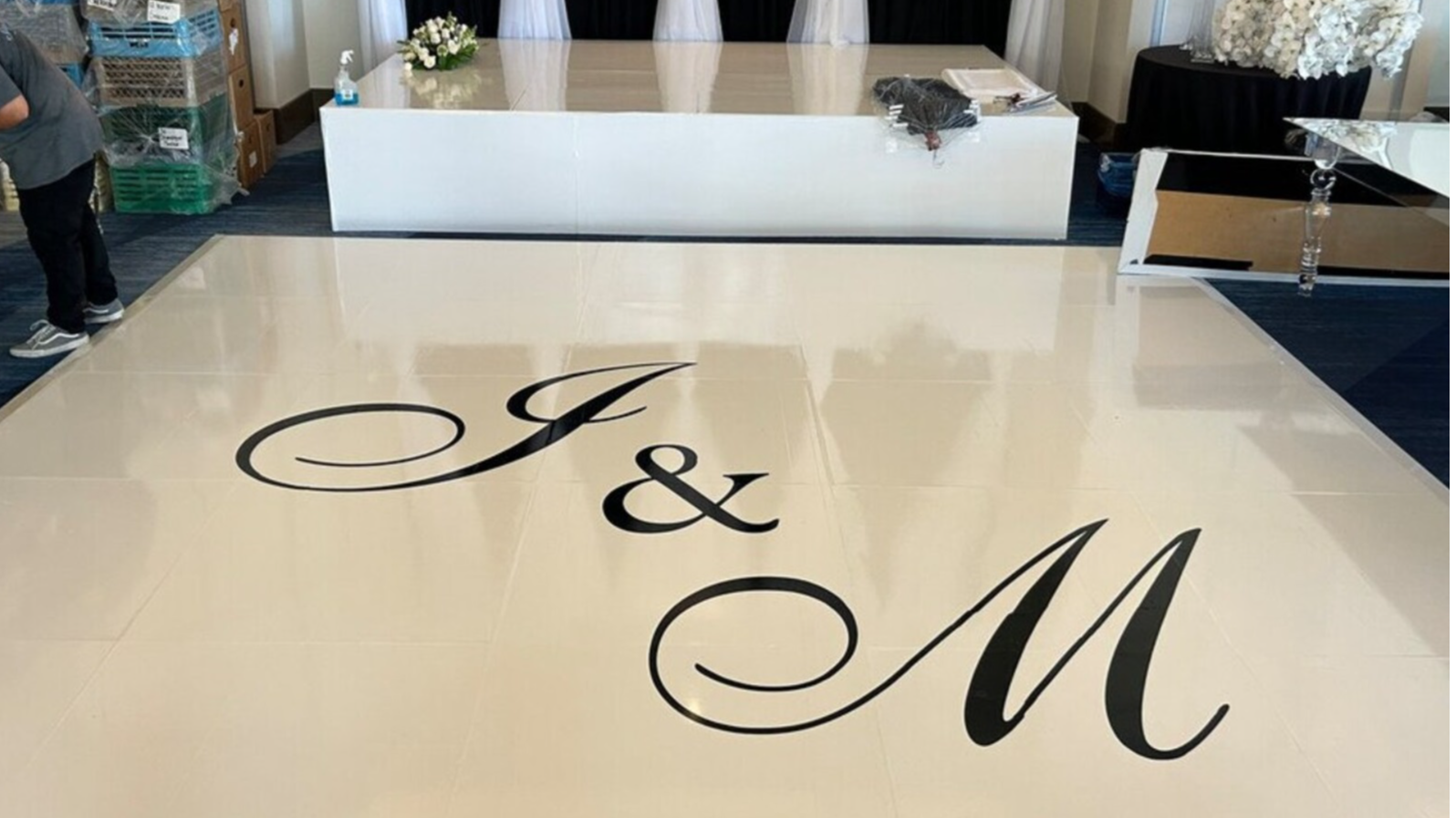 Custom Dancefloor Monogram - Size: 5' x 5' - Bl...