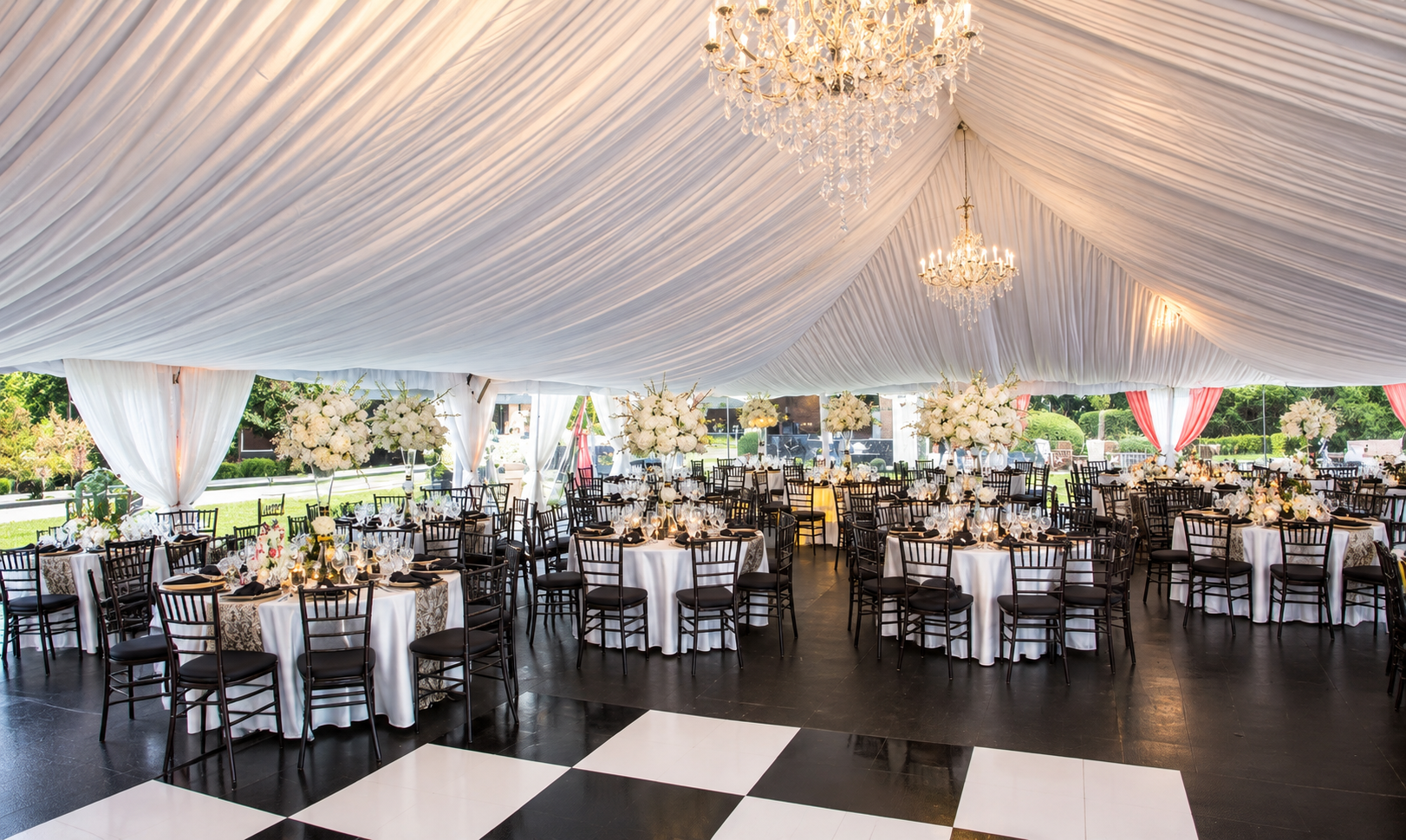 Black and White Tent Wedding