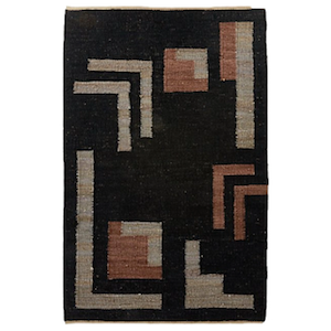 5x8 Black Geo Jute Rug rental New Orleans, LA