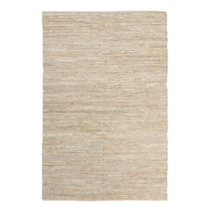 6x9 Gold & Ivory Leather Jute Rug rental New Orleans, LA