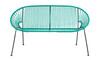 Teal PVC Cord Loveseat rental in New York, NY