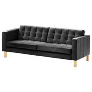 Black Tufted-Leather Sofa rental New York, NY