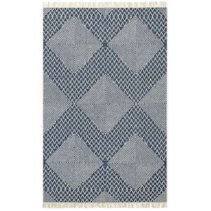 5x8 True Blue Diamond Rug rental New York, NY