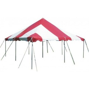 20' x 20' Red & White Pole Tent rental Chicago, IL