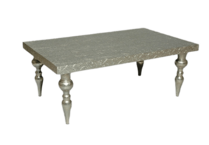 Silver Metal Coffee Table rental Chicago, IL