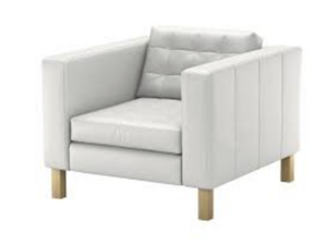 White Leather Armchair rental in Las Vegas, NV