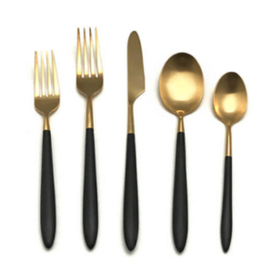 Black & Gold Flatware rental in Austin, TX
