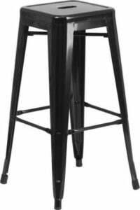 Black metal barstool rental Austin, TX