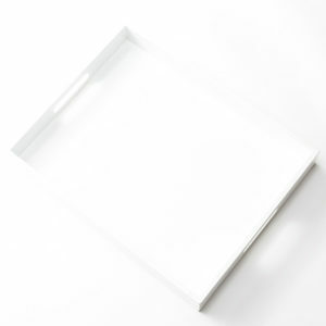 White Lacquer Serving Tray rental Dallas-Ft. Worth, TX