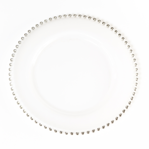 Silver Beaded Charger rental Dallas-Ft. Worth, TX