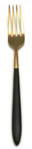 Black and gold dinner fork rental Austin, TX