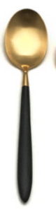 Black and gold soup spoon rental Austin, TX