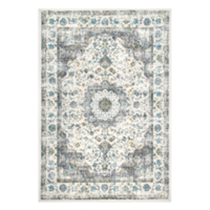 Patterned blue rug rental in Dallas-Ft. Worth, TX