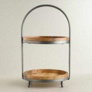 2-Tiered wood and Metal Serving Stand rental Dallas-Ft. Worth, TX