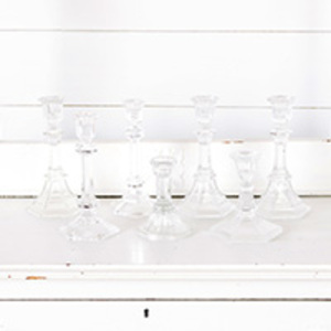 Clear Glass Candle Holders rental Dallas-Ft. Worth, TX