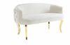 White  tufted settee rental in Dallas-Ft. Worth, TX