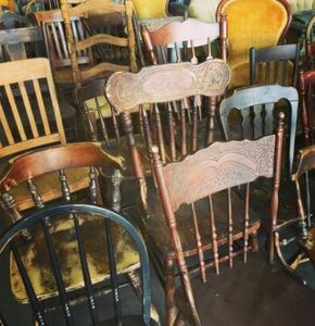 Vintage Wood Chairs rental Houston, TX