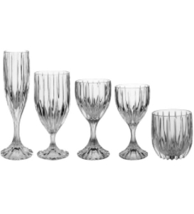 Rippled Crystal glassware rental Houston, TX