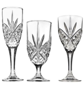 Decorated Crystal Glassware rental Houston, TX
