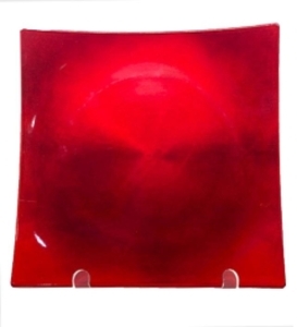 Square red lacquer charger rental Houston, TX