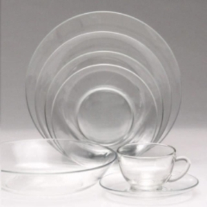Clear glass dinnerware rental Houston, TX