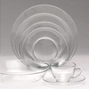 Clear glass dinnerware rental in Houston, TX
