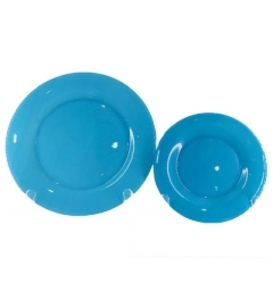 Turquoise colored glass china rental Houston, TX
