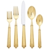 Gold round handled flatware rental in Houston, TX
