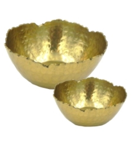Gold hammered foodservice bowls rental Houston, TX