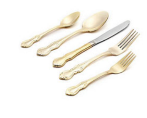 Crown Gold Flatware rental Austin, TX