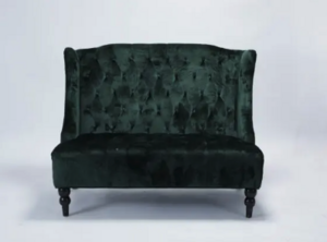 Emerald Velvet Settee rental Austin, TX