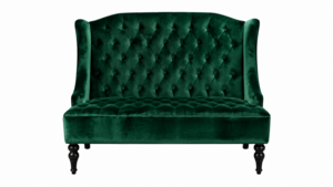 Jewel Emerald Velvet Settee rental Austin, TX