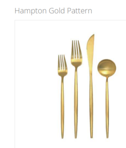 Hampton Gold Flatware rental Chicago, IL