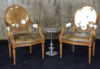 Round cow print chair rental in San Antonio, TX