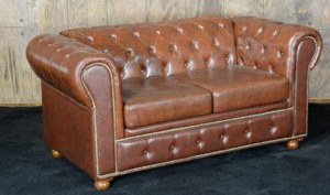 Chesterfield Leather Loveseat rental San Antonio, TX