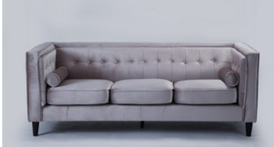 Blush Velvet Sofa rental Austin, TX