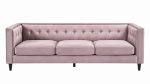 Blush Velvet Sofa rental Austin, TX