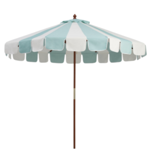 Teal & White Striped Umbrella  rental Austin, TX