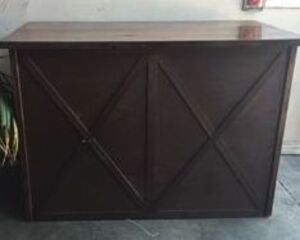 Rustic Fruitwood Bar rental Los Angeles, CA