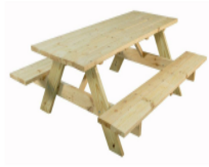 Wooden picnic table rental San Antonio, TX