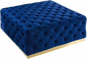 Navy Tufted Square Ottoman rental Dallas-Ft. Worth, TX