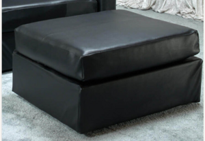 Black leather ottoman rental Los Angeles, CA